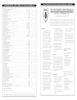 MCA Recertification Tally Sheet