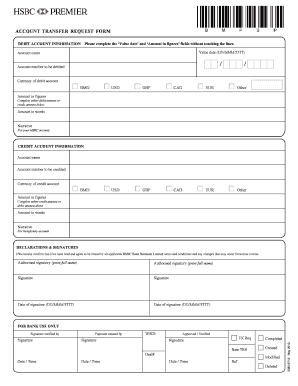 HSBC Account Transfer Request Form