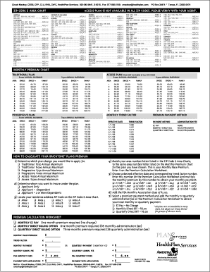 BrightOne Health Plan Premium Calculation Worksheet