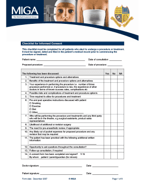 Informed Consent Checklist