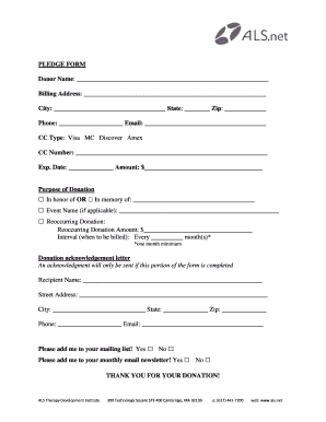 ALS Donation Pledge Form