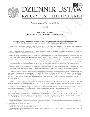 Polish Disability Fund Monthly Declaration