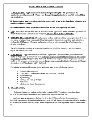 LGPC bAPPLICATIONb INSTRUCTIONS - DHMH - Marylandgov