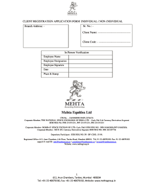 Client Registration Application Form