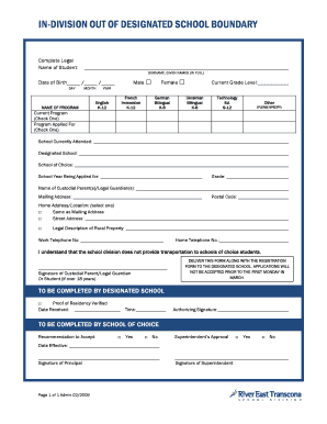 School of Choice Application Form