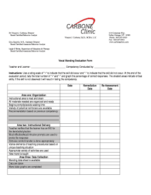 Vocal Manding Evaluation Form