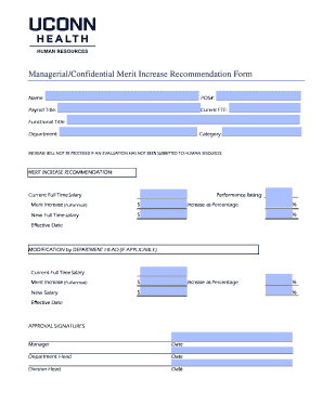 Managerial Merit Increase Recommendation Form