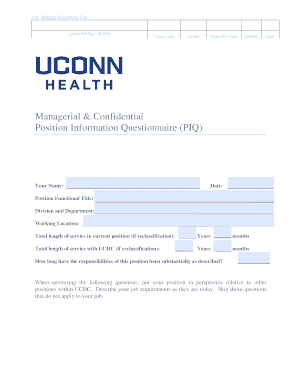 Position Information Questionnaire