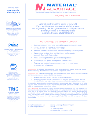 Material Advantage Student Program Application