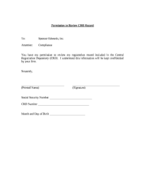 Permission to Review CRD Record