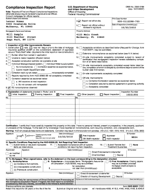 HUD Compliance Inspection Report