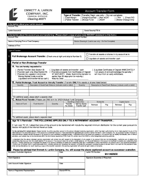 Emmett A. Larkin Account Transfer Form