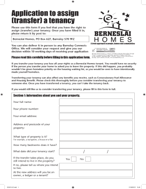 Application to Assign Tenancy