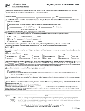 Graduate Loan Change Form
