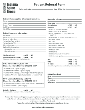 Indiana Patient Referral Form