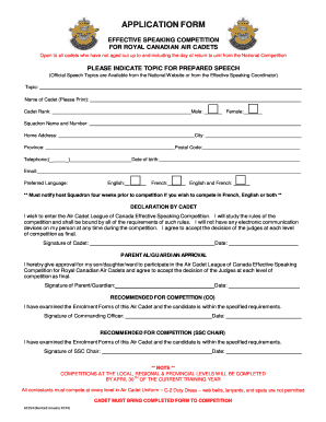 Effective Speaking Competition Application Form