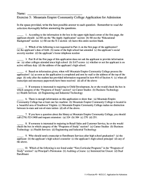 Mountain Empire Community College Application for Admission