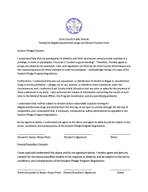 Scott County Drug and Alcohol Testing Consent Form