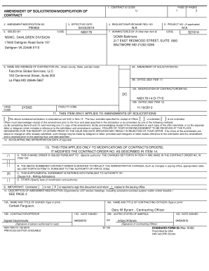 US Federal Contract Modification Form