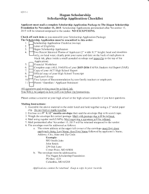 Hagan Scholarship Application