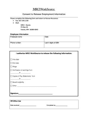 Consent to Release Employment Information