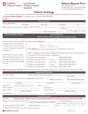 Pediatric Audiology Referral Request Form