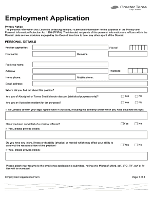 Employment Application Form