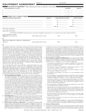 Equipment Agreement