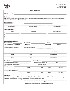 Credit Application Form