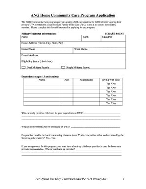 ANG Home Community Care Program Application