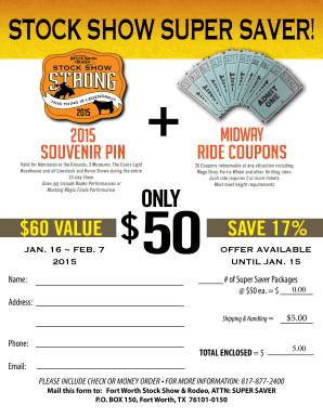 Stock Show Super Saver Coupon Order Form