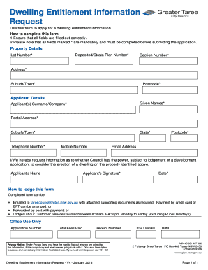 Dwelling Entitlement Information Request