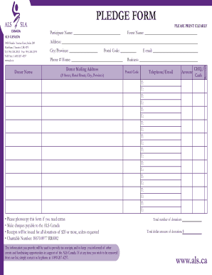 ALS Canada Pledge Form