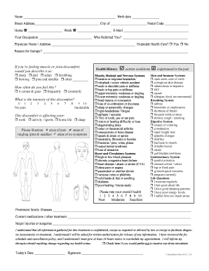 Health History Intake Form