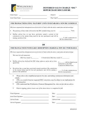Deferred Sales Charge Repurchase Disclosure Form