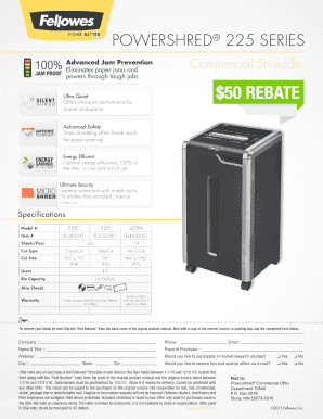 Fellowes Shredder Rebate Form