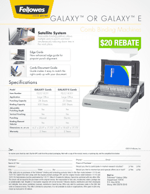 Fellowes Galaxy Rebate Form