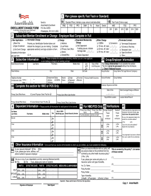 AmeriHealth Enrollment Change Form