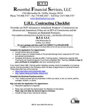 UHL Contracting Checklist