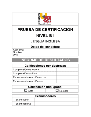 Prueba de Certificación Nivel B1