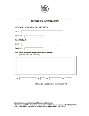 Impreso de Autorización