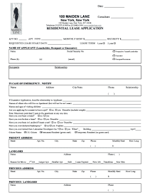 Residential Lease Application