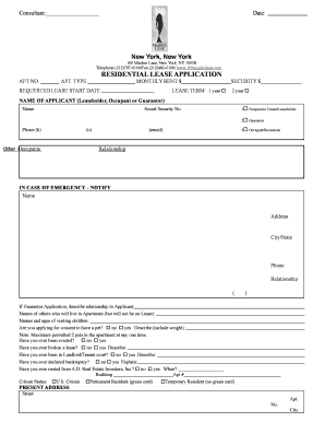 Residential Lease Application
