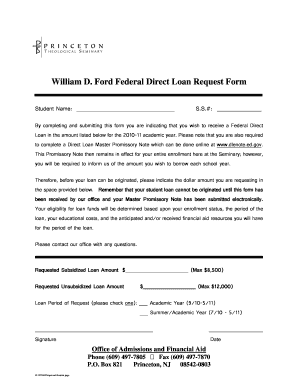 Federal Direct Loan Request Form