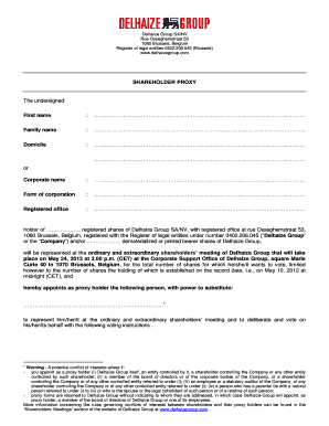 Delhaize Group Shareholder Proxy