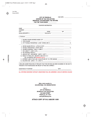 City of Pikeville Individual Occupational Tax Return