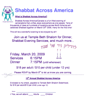 Shabbat Across America Event Invitation