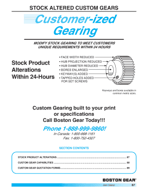 Custom Gear Request for Quotation Form