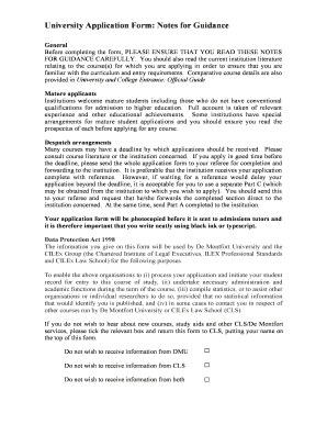 University Application Form