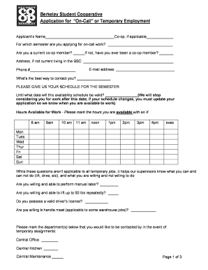Business expense tracker excel - Berkeley Student Cooperative Application for On-Call or - bsc